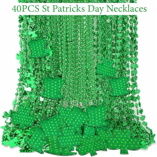 180 PCS ST Patricks Day Accessories Party Favors Supplies Decorations with Shamrock Headband Necklace Sunglasses Bracelet Tattoo Stickers {4}