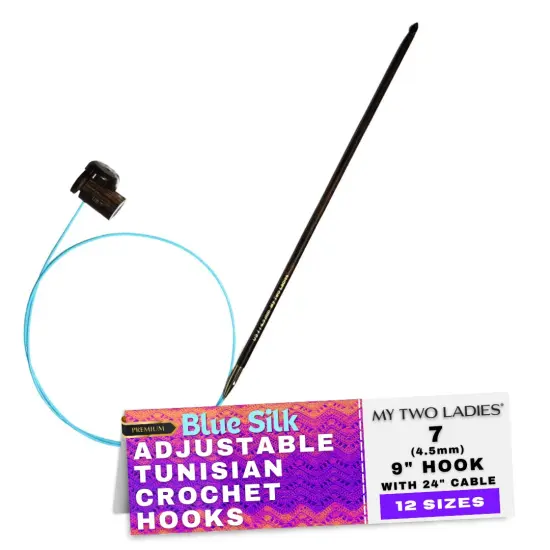 My Two Ladies | Blue Silk | Tunisian Adjustable Crochet Hooks | 12 Sizes {8}