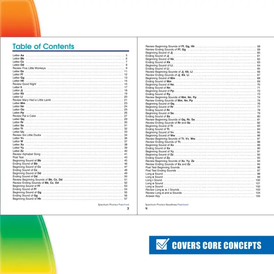 Spectrum Early Years Phonics Readiness Preschool Workbook, Pre K Activity Book Age 4-5 Covering Alphabet, Vowels, Sight Words, Nursery Rhymes, and More, PreK Classroom or Homeschool Curriculum {3}