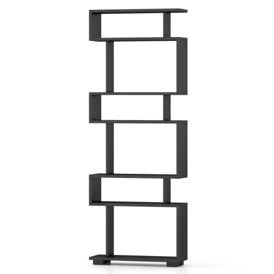 6-Tier Bookcase with Anti-Tipping Kit White {9}