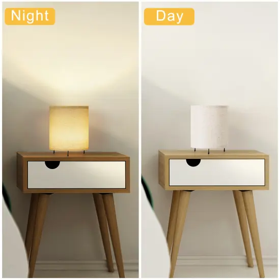 2pcs Night Light Cylinder Small Dimmable Nightstand Light Linen Color {5}