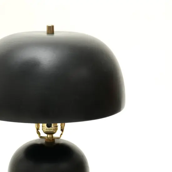 Handcrafted Decorative Black Ceramic Table Lamp - 13" X 13" X 22.5" {4}