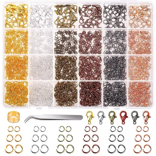 Jump Rings, 2340Pcs Open Jump Rings and Lobster Clasps Jewelry Making Supplies Kit for Necklace and Jewelry Repair {1}
