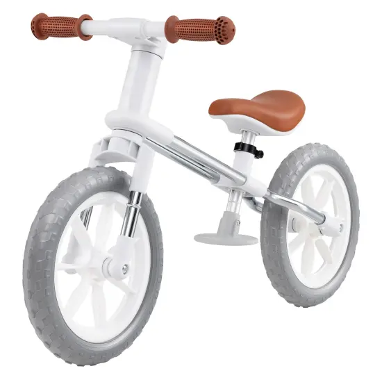 Metal 12 Inch Balance Bike with Adjustable Seat and Rotatable Handlebar White {8}