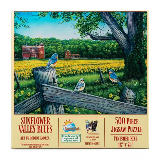 Sunsout Sunflower Valley Blues 500 pc Jigsaw Puzzle 60862 {4}