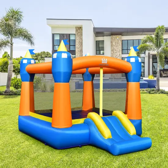 Kids Inflatable Bounce House Magic Castle with Large Jumping Area with 735W Blower {3}