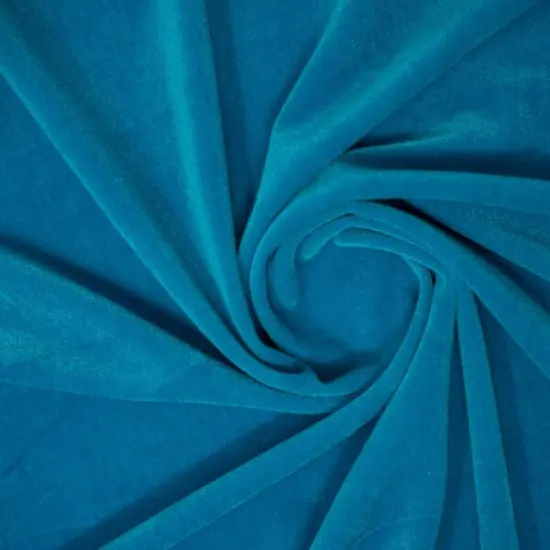 Regal Matte Stretch Velvet Fabric 58&rdquo; Wide Polyester Spandex 4-Way Stretch for Costumes & Fashion Turquoise {1}