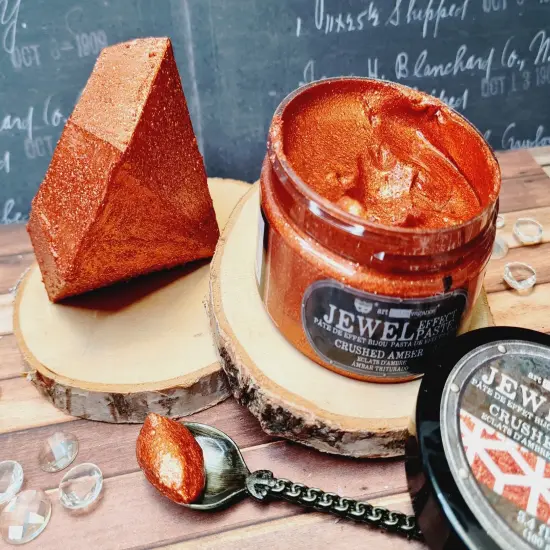 Art Extravagance - Jewel Texture Paste - Crushed Amber - 1 jar, 100ml (3.4 fl oz) {2}