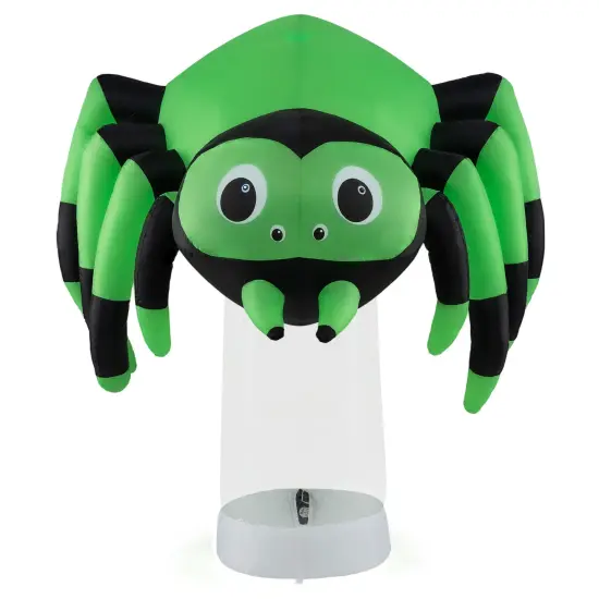 6 Feet Halloween Inflatable Spider with 3 Color Rotating Light {1}