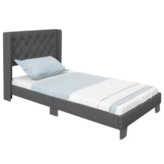 Button Tufted Upholstered Platform Bed, Twin/Full/Queen Size, Modern Design {1}