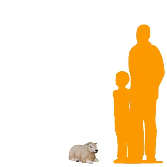 Texelaar Baby Sheep Laying Life Size Statue {2}