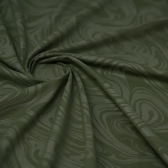 Marble Foil Printed Nylon Spandex Superflex Fabric White/Light Gold {4}