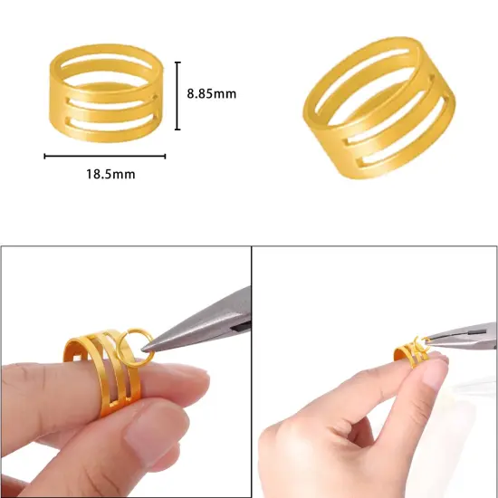 Jump Rings for Jewelry Making Kit, 1200 pcs Open Jump Rings Jewelry Repair Kit for Necklace Bracelet, Lobster Clasps and Closures Repair Supplies Kit with Pliers Tweezers (Gold/Silver) {5}