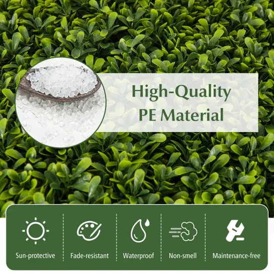 12-Pieces 20 Inch x 20 Inch Artificial Hedge Boxwood Panels {6}