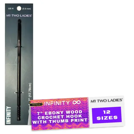My Two Ladies | Infinity | Crochet Hook | Ebony | w/thumb print | 12 Sizes {4}