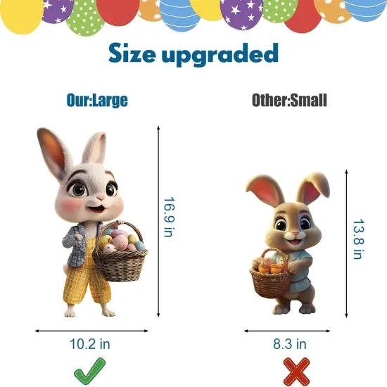 6 PCS Easter Bunny Decorations Outdoor - Large Easter Bunny Yard Signs {2}