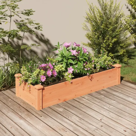 vidaXL Garden Raised Bed with Liner Brown 47.2x17.7x9.8 Solid Wood Fir {1}