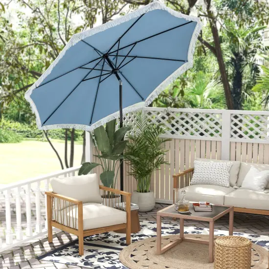 9 FT Patio Umbrella with UV-Resistant Fabric, Adjustable Tilt, and Easy Setup for Outdoor Garden, Pool, and Backyard Navy {2}