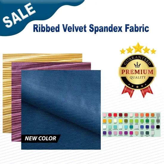 Ribbed Velvet Spandex Fabric Butterscotch {2}