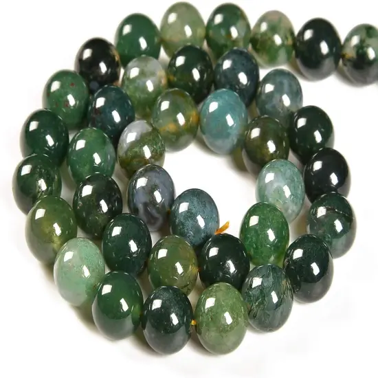 60pcs 6mm Natural Green Moss Agate Gemstone Round Spacer Loose Stone Beads for Jewelry Making 15.5" 1 Strand (Green Moss Agate, 6mm 60Beads) {2}