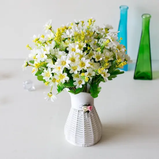 Outdoor Artificial Flower Plant Grass Garden Daisy Home Decoration White {2}