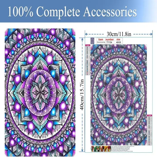 Mandala Diamond Painting Kits for Adults,5D Rhinestone Diamond Art Kits for Adults Kids Beginner {3}