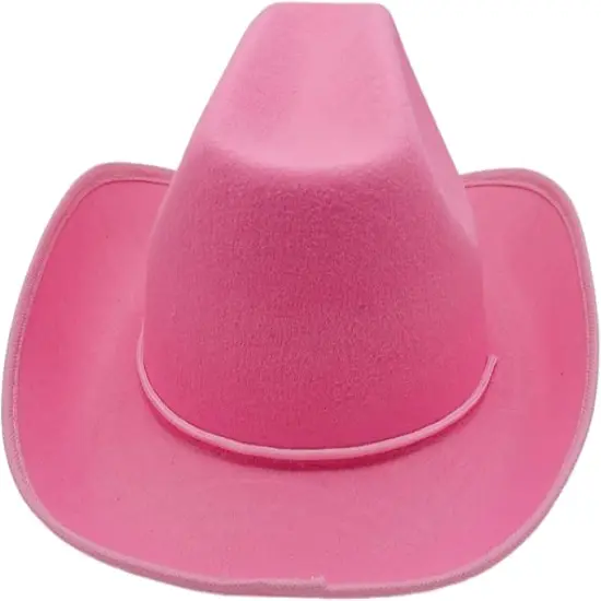 4E&rsquo;s Novelty 4 Pack Pink Cowgirl Hat - Felt Cowboy Hats w/ Chin Strap - Western Theme Party, Kids Size {6}