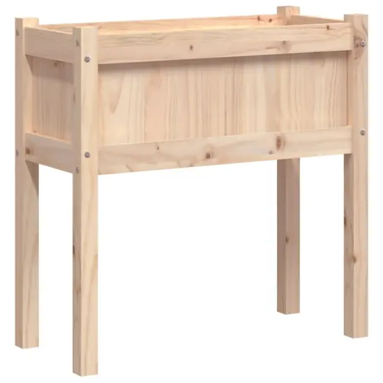 vidaXL Garden Planter with Legs 27.6"x12.2"x27.6" Solid Wood Pine {2}