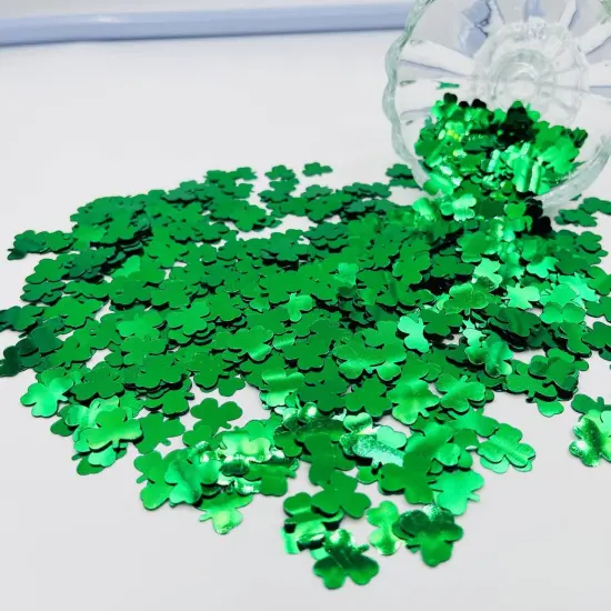 3000Pcs Green Confetti Glitter St. Patrick's Day Lucky Clover Shamrock Cutouts Glitter {3}