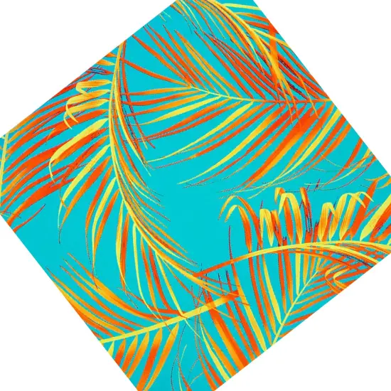 Palm Leaves Burnout Printed Spandex Fabric Multicolor {6}