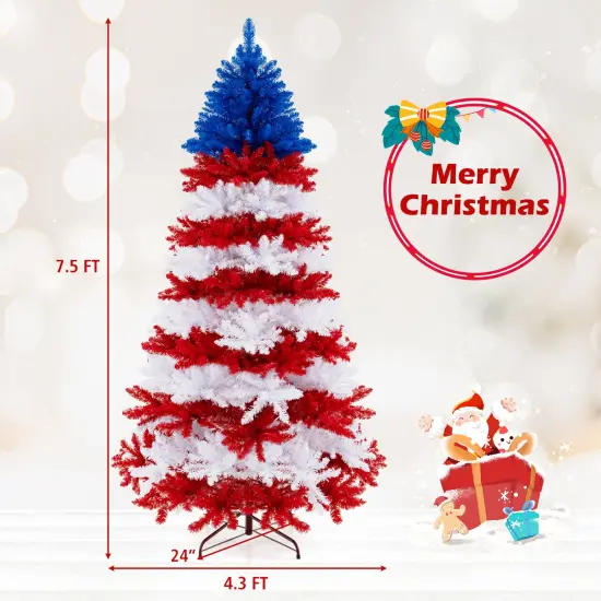 7.5 Feet Artificial Christmas Tree with Warm White LED Lights {6}