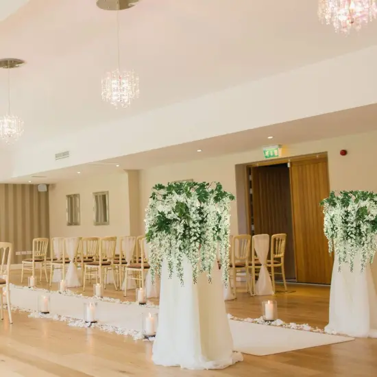 69" White Artificial Silk Wisteria Spray Branches - Pack of 6 - Realistic and Long-Lasting Faux Flowers for Elegant Home Decor, Wedding Displays & Special Events {3}