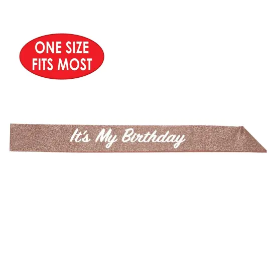 6 Pack Bulk It's My Birthday Party Glittered Sash {6}