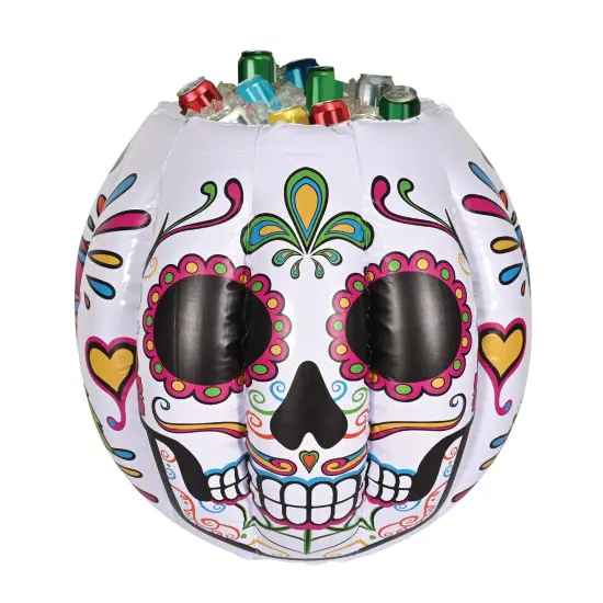 6 Pack Bulk Inflatable DOD Sugar Skull Cooler {2}