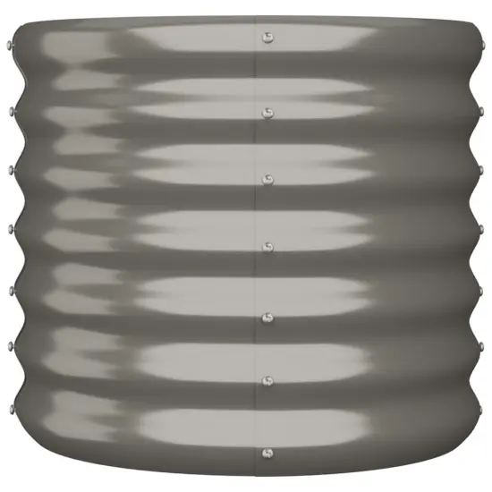 vidaXL Garden Planter Powder-coated Steel 15.7"x15.7"x14.2" Gray {3}