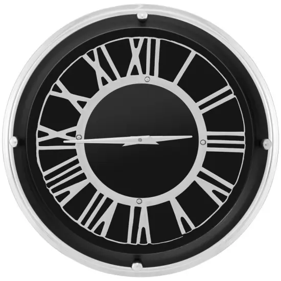 Silent Wall Clock with Silver Frame {1}