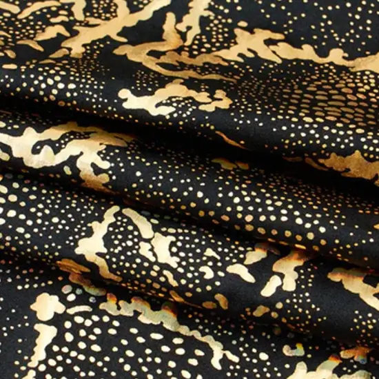 Metallic Reef Hologram Spandex Fabric Black/Fuchsia {5}