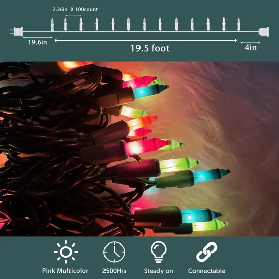 Easter Lights 100 Count Decorative Mini String Lights with Green Wire for Outdoor Indoor Easter Decorations {2}