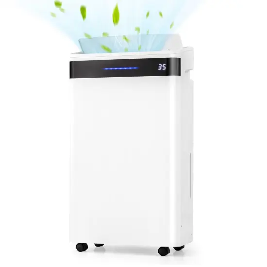 4500 Sq. Ft 57 Pint Dehumidifier for Home and Basement-White {2}