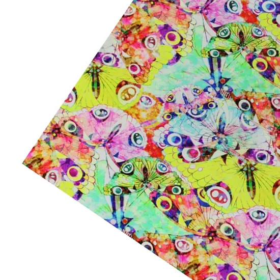 Rainbow Butterflies Multi Wings Printed Spandex {6}