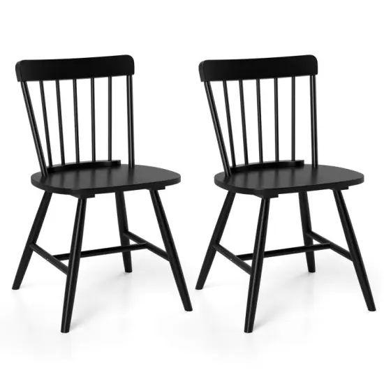 Farmhouse Kitchen Chair Set of 2 with Rubber Wood Frame, Classic Design, Comfortable Seating Natural {7}