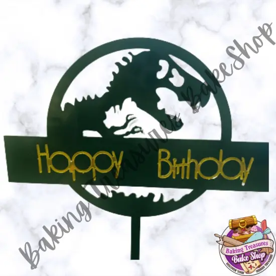Jurassic World Cake Topper Green {1}