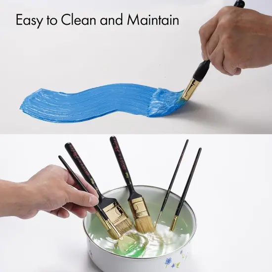 Artify Artist Paint Brush Set endorsed by Painter Phizz, 6-Piece Wet-on-Wet Oil Paint Brush Set with 5 Brushes and 1 Palette Knife for Artists, Landscapes, and Portraits {4}