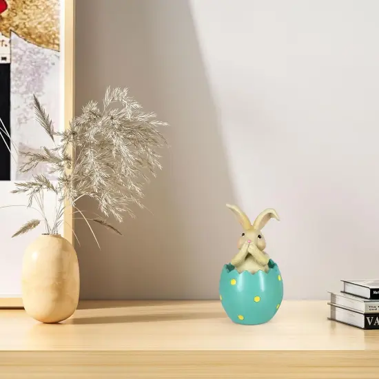 Colorful Eggshell Polyresin Bunny Easter Decor, Table Rabbit Easter Decorations {5}