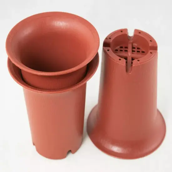 3 Round Cascade Plastic Bonsai, Succulent & Orchid Planter 4.25"x 4.25"x 4.5" {3}