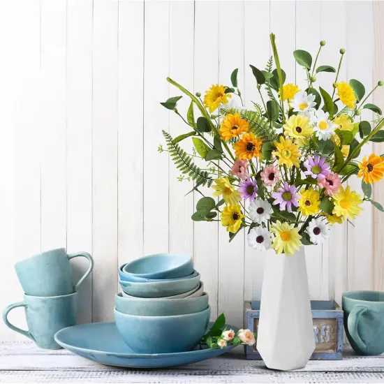 6 Stems Faux Decorative Floral with Sunflower {3}