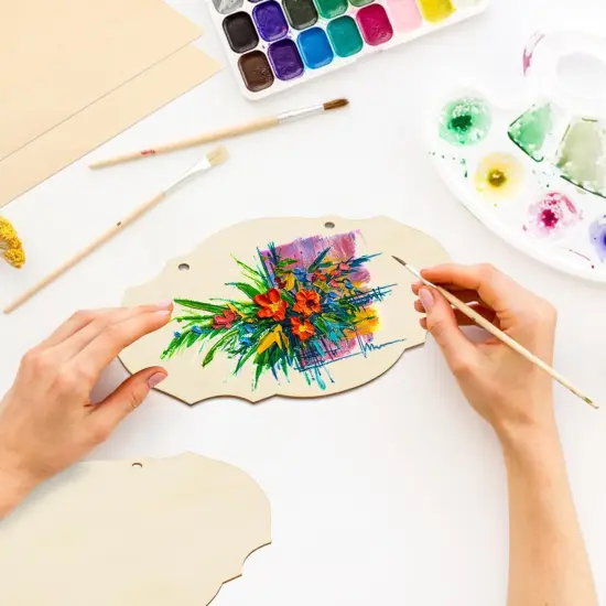 48 PCS Unfinished Rectangle Hanging Signs {5}