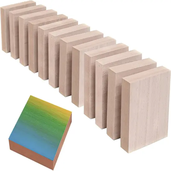 (12-Pack) - 4&rdquo; x 4&rdquo; Wooden Blocks for Crafts - 1-Inch Thick Square MDF Block {1}