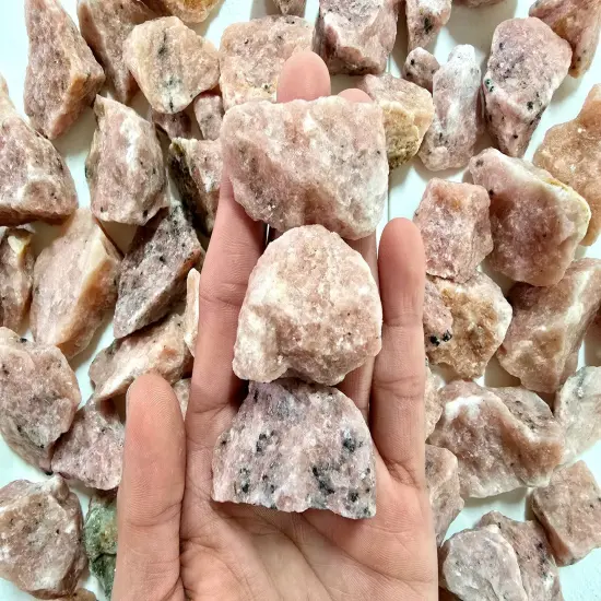 Strawberry Calcite Crystals Raw Rough Stones for Tumbling Vase Fillers and Crafts {5}