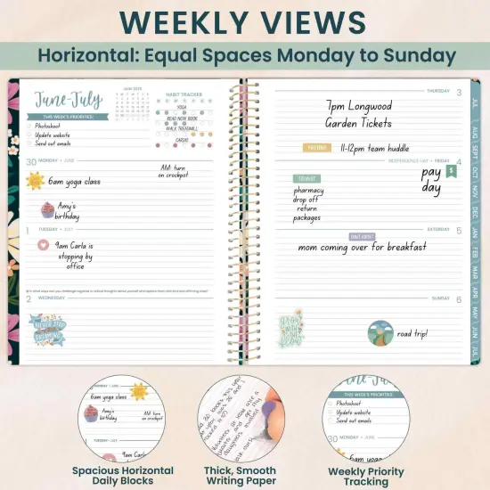 bloom daily planners 2025-26 Academic Planner, Soft Cover, 8.5" x 11",Blooming Wildly {4}